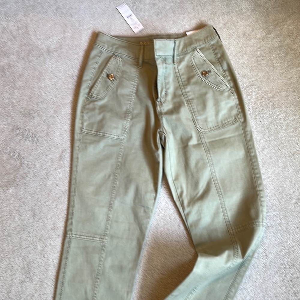 Sage green straight leg pants